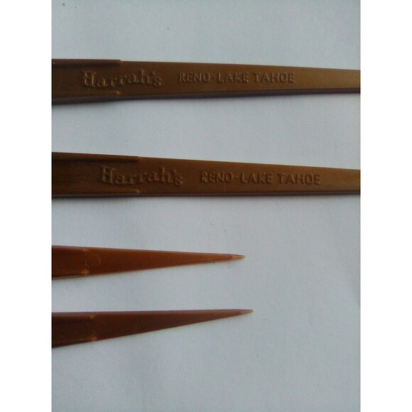 Harrah's Club Reno Lake Tahoe Swizzle Sticks Drink Stirrers +picks Copper color - Picture 2 of 9